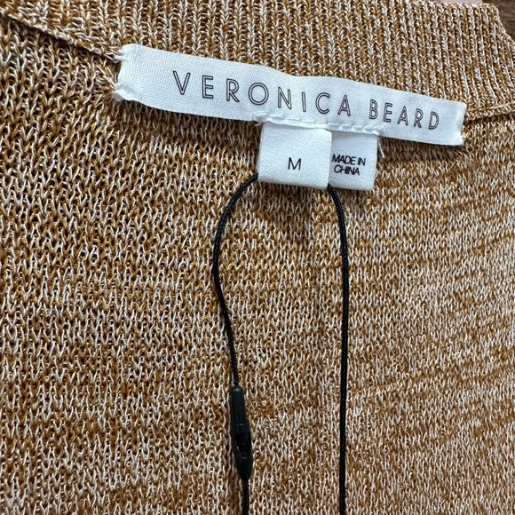 Veronica Beard - Gold Multicolor Knit Dress W/ Asymmetrical Hem Sz M - Picture 10 of 11
